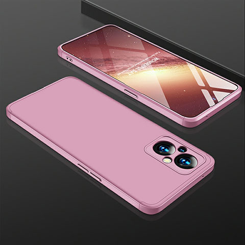 Coque Plastique Mat Protection Integrale 360 Degres Avant et Arriere Etui Housse pour Oppo F21 Pro 5G Or Rose