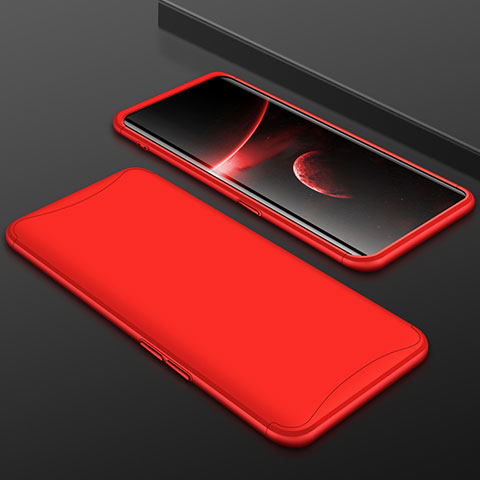 Coque Plastique Mat Protection Integrale 360 Degres Avant et Arriere Etui Housse pour Oppo Find X Rouge