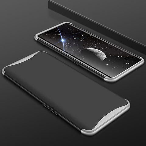 Coque Plastique Mat Protection Integrale 360 Degres Avant et Arriere Etui Housse pour Oppo Find X Super Flash Edition Argent