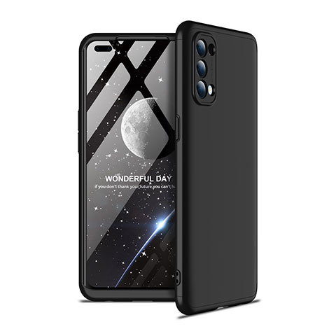 Coque Plastique Mat Protection Integrale 360 Degres Avant et Arriere Etui Housse pour Oppo Reno4 4G Noir