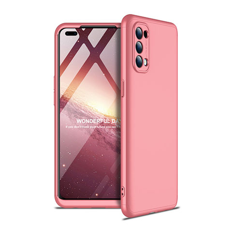 Coque Plastique Mat Protection Integrale 360 Degres Avant et Arriere Etui Housse pour Oppo Reno4 4G Or Rose