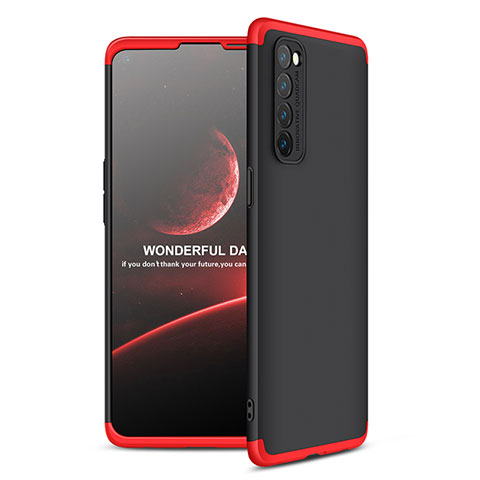 Coque Plastique Mat Protection Integrale 360 Degres Avant et Arriere Etui Housse pour Oppo Reno4 Pro 4G Rouge et Noir