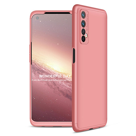 Coque Plastique Mat Protection Integrale 360 Degres Avant et Arriere Etui Housse pour Realme 7 Or Rose