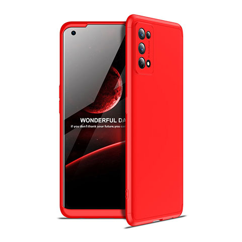 Coque Plastique Mat Protection Integrale 360 Degres Avant et Arriere Etui Housse pour Realme 7 Pro Rouge