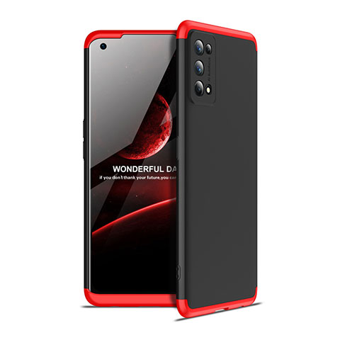 Coque Plastique Mat Protection Integrale 360 Degres Avant et Arriere Etui Housse pour Realme 7 Pro Rouge et Noir