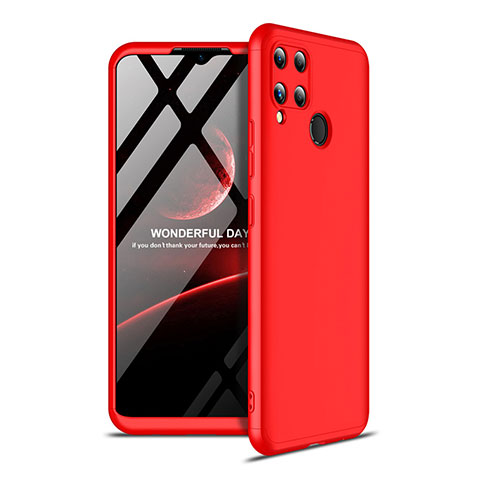 Coque Plastique Mat Protection Integrale 360 Degres Avant et Arriere Etui Housse pour Realme C15 Rouge