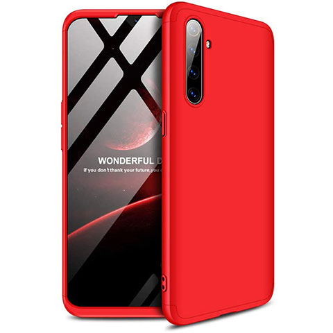 Coque Plastique Mat Protection Integrale 360 Degres Avant et Arriere Etui Housse pour Realme X2 Rouge