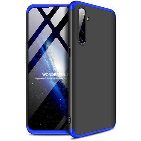 Coque Plastique Mat Protection Integrale 360 Degres Avant et Arriere Etui Housse pour Realme XT Bleu et Noir