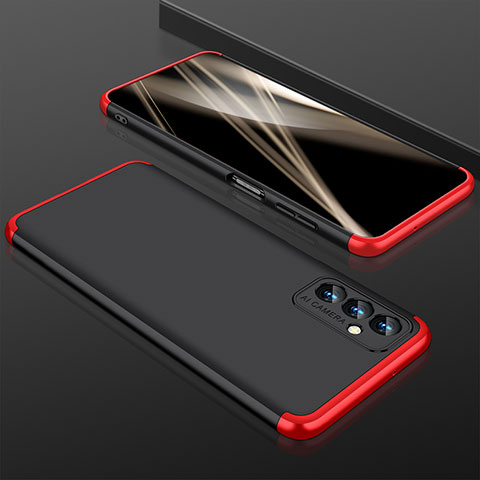 Coque Plastique Mat Protection Integrale 360 Degres Avant et Arriere Etui Housse pour Samsung Galaxy A24 4G Rouge et Noir