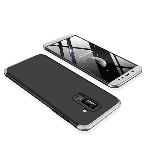 Coque Plastique Mat Protection Integrale 360 Degres Avant et Arriere Etui Housse pour Samsung Galaxy A6 Plus Argent