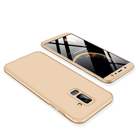 Coque Plastique Mat Protection Integrale 360 Degres Avant et Arriere Etui Housse pour Samsung Galaxy A6 Plus Or