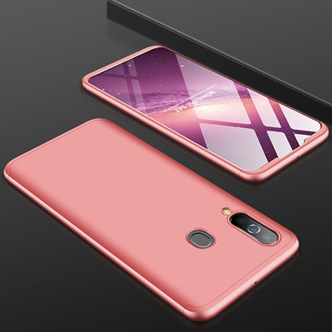 Coque Plastique Mat Protection Integrale 360 Degres Avant et Arriere Etui Housse pour Samsung Galaxy A60 Or Rose