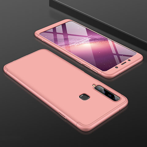 Coque Plastique Mat Protection Integrale 360 Degres Avant et Arriere Etui Housse pour Samsung Galaxy A9s Or Rose