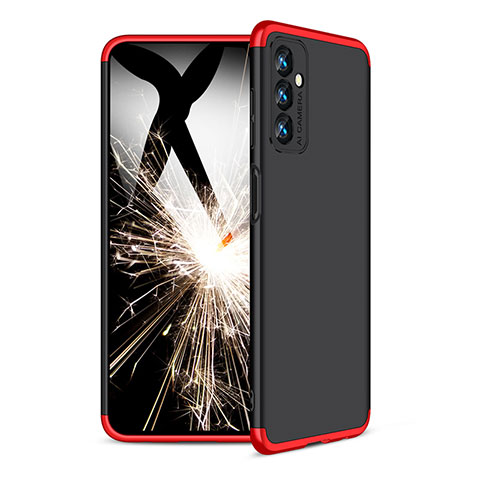 Coque Plastique Mat Protection Integrale 360 Degres Avant et Arriere Etui Housse pour Samsung Galaxy F13 4G Rouge et Noir