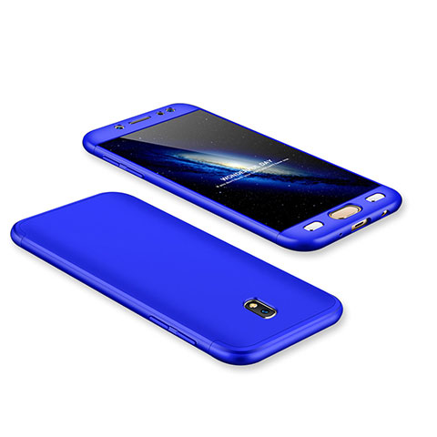 Coque Plastique Mat Protection Integrale 360 Degres Avant et Arriere Etui Housse pour Samsung Galaxy J7 Pro Bleu