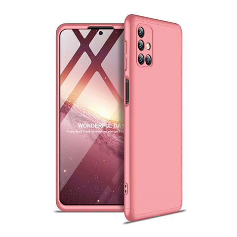 Coque Plastique Mat Protection Integrale 360 Degres Avant et Arriere Etui Housse pour Samsung Galaxy M31s Or Rose