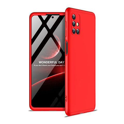 Coque Plastique Mat Protection Integrale 360 Degres Avant et Arriere Etui Housse pour Samsung Galaxy M31s Rouge