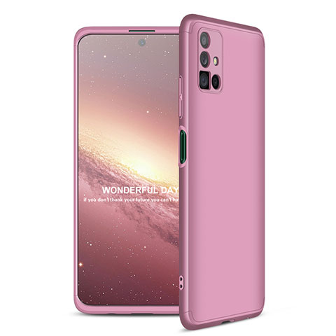 Coque Plastique Mat Protection Integrale 360 Degres Avant et Arriere Etui Housse pour Samsung Galaxy M51 Or Rose