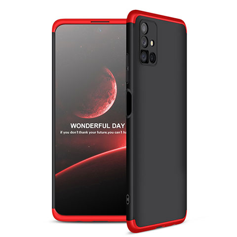 Coque Plastique Mat Protection Integrale 360 Degres Avant et Arriere Etui Housse pour Samsung Galaxy M51 Rouge et Noir