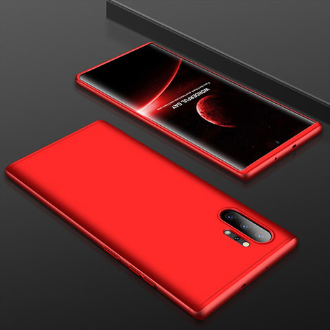 Coque Plastique Mat Protection Integrale 360 Degres Avant et Arriere Etui Housse pour Samsung Galaxy Note 10 Plus 5G Rouge