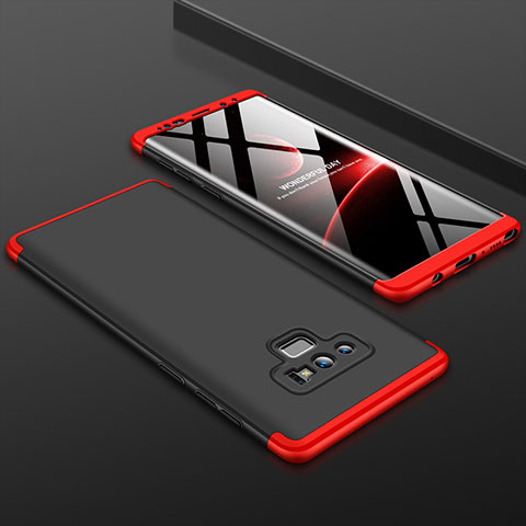 Coque Plastique Mat Protection Integrale 360 Degres Avant et Arriere Etui Housse pour Samsung Galaxy Note 9 Rouge et Noir