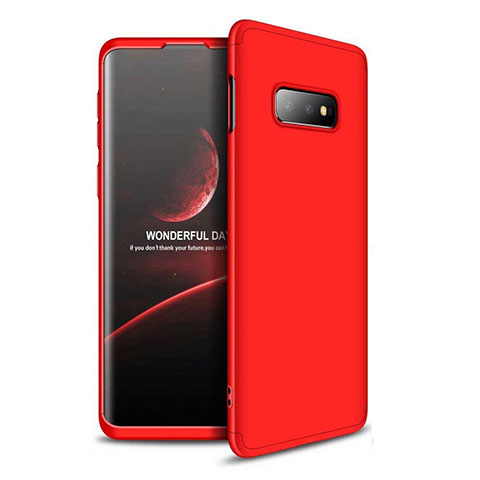 Coque Plastique Mat Protection Integrale 360 Degres Avant et Arriere Etui Housse pour Samsung Galaxy S10e Rouge