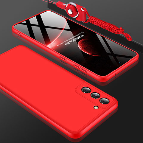 Coque Plastique Mat Protection Integrale 360 Degres Avant et Arriere Etui Housse pour Samsung Galaxy S21 5G Rouge