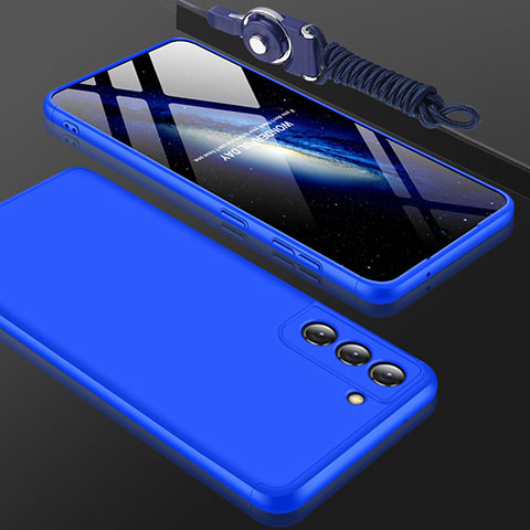 Coque Plastique Mat Protection Integrale 360 Degres Avant et Arriere Etui Housse pour Samsung Galaxy S21 FE 5G Bleu