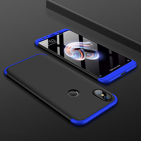 Coque Plastique Mat Protection Integrale 360 Degres Avant et Arriere Etui Housse pour Xiaomi Mi 6X Bleu et Noir