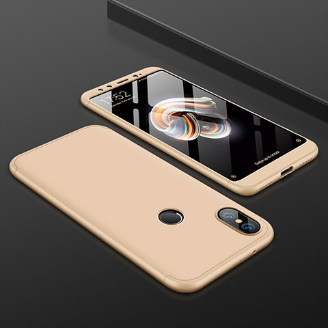 Coque Plastique Mat Protection Integrale 360 Degres Avant et Arriere Etui Housse pour Xiaomi Mi 6X Or