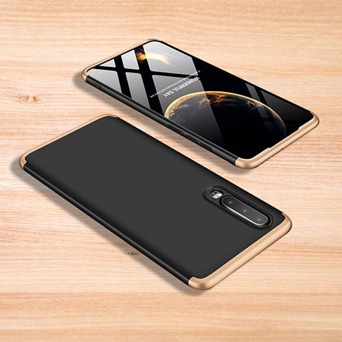 Coque Plastique Mat Protection Integrale 360 Degres Avant et Arriere Etui Housse pour Xiaomi Mi 9 Lite Or et Noir