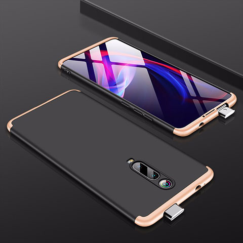 Coque Plastique Mat Protection Integrale 360 Degres Avant et Arriere Etui Housse pour Xiaomi Mi 9T Pro Or et Noir