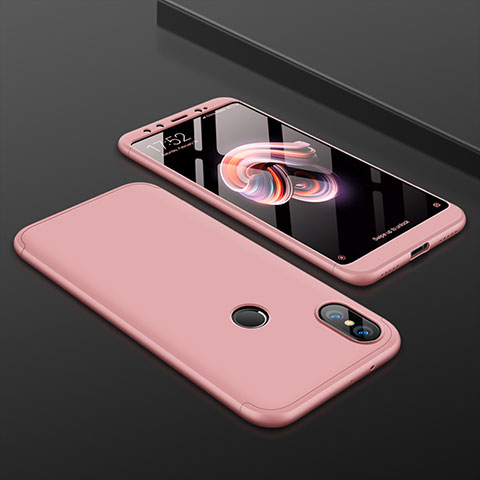 Coque Plastique Mat Protection Integrale 360 Degres Avant et Arriere Etui Housse pour Xiaomi Mi A2 Or Rose