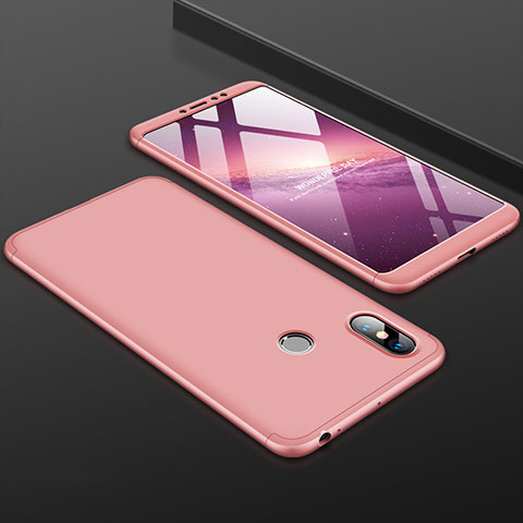 Coque Plastique Mat Protection Integrale 360 Degres Avant et Arriere Etui Housse pour Xiaomi Mi Max 3 Or Rose