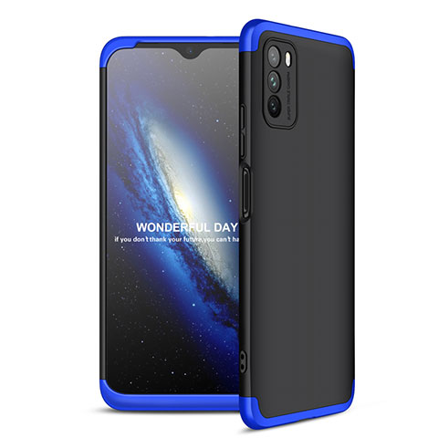 Coque Plastique Mat Protection Integrale 360 Degres Avant et Arriere Etui Housse pour Xiaomi Poco M3 Bleu et Noir