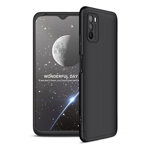 Coque Plastique Mat Protection Integrale 360 Degres Avant et Arriere Etui Housse pour Xiaomi Poco M3 Noir