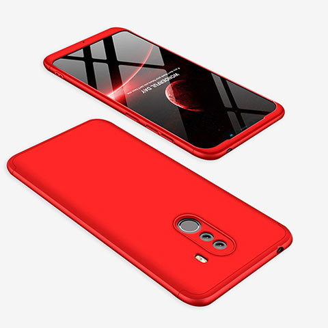 Coque Plastique Mat Protection Integrale 360 Degres Avant et Arriere Etui Housse pour Xiaomi Pocophone F1 Rouge