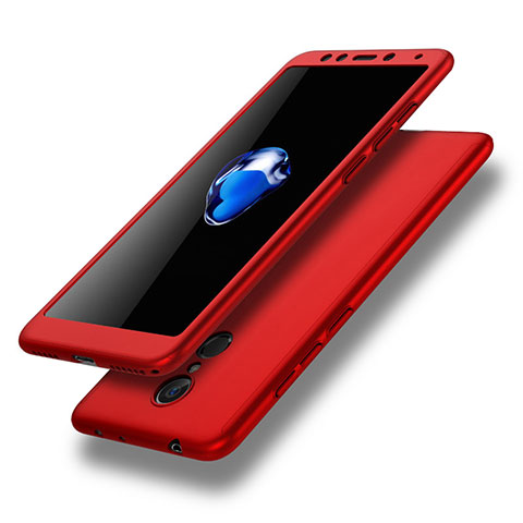 Coque Plastique Mat Protection Integrale 360 Degres Avant et Arriere Etui Housse pour Xiaomi Redmi 5 Rouge