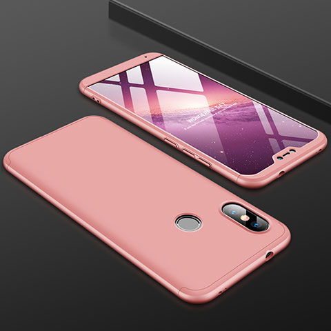 Coque Plastique Mat Protection Integrale 360 Degres Avant et Arriere Etui Housse pour Xiaomi Redmi 6 Pro Or Rose