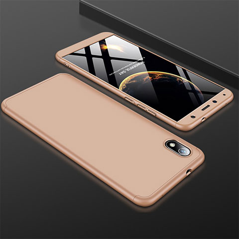 Coque Plastique Mat Protection Integrale 360 Degres Avant et Arriere Etui Housse pour Xiaomi Redmi 7A Or