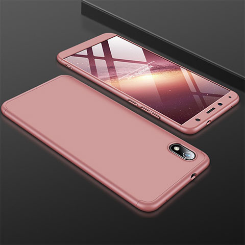 Coque Plastique Mat Protection Integrale 360 Degres Avant et Arriere Etui Housse pour Xiaomi Redmi 7A Or Rose