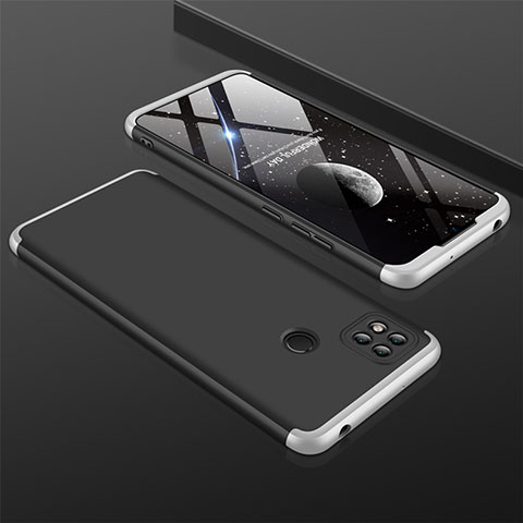 Coque Plastique Mat Protection Integrale 360 Degres Avant et Arriere Etui Housse pour Xiaomi Redmi 9C Argent et Noir