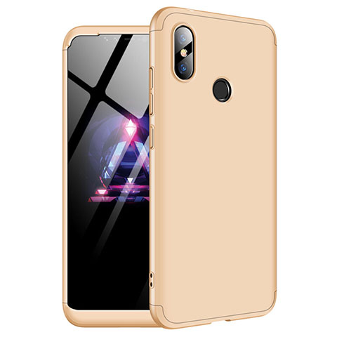 Coque Plastique Mat Protection Integrale 360 Degres Avant et Arriere Etui Housse pour Xiaomi Redmi Note 6 Pro Or