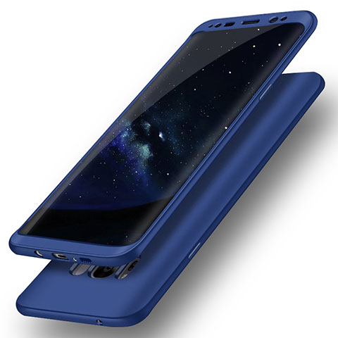 Coque Plastique Mat Protection Integrale 360 Degres Avant et Arriere Etui Housse Q02 pour Samsung Galaxy S8 Bleu