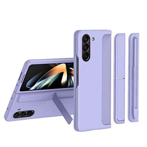 Coque Plastique Mat Protection Integrale 360 Degres Avant et Arriere Etui Housse QH1 pour Samsung Galaxy Z Fold5 5G Violet Clair