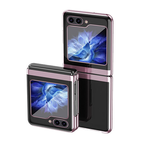 Coque Plastique Mat Protection Integrale 360 Degres Avant et Arriere Etui Housse QH3 pour Samsung Galaxy Z Flip5 5G Violet