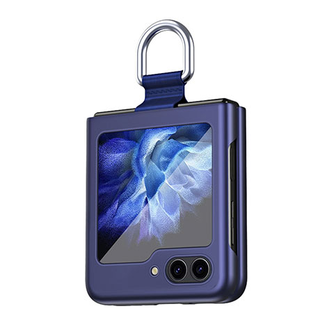 Coque Plastique Mat Protection Integrale 360 Degres Avant et Arriere Etui Housse QH5 pour Samsung Galaxy Z Flip5 5G Bleu