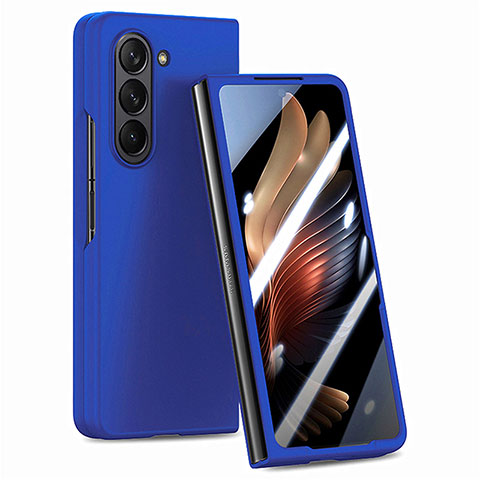 Coque Plastique Mat Protection Integrale 360 Degres Avant et Arriere Etui Housse SD1 pour Samsung Galaxy Z Fold5 5G Bleu