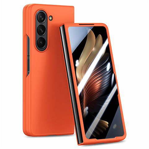 Coque Plastique Mat Protection Integrale 360 Degres Avant et Arriere Etui Housse SD1 pour Samsung Galaxy Z Fold5 5G Orange