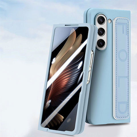 Coque Plastique Mat Protection Integrale 360 Degres Avant et Arriere Etui Housse SD3 pour Samsung Galaxy Z Fold5 5G Bleu Clair